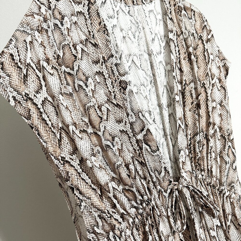 Tie Front Long Cardigan Coverup